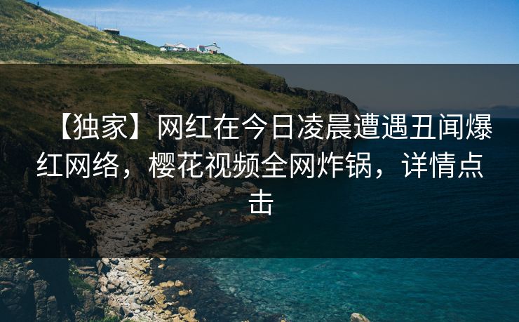 【独家】网红在今日凌晨遭遇丑闻爆红网络，樱花视频全网炸锅，详情点击