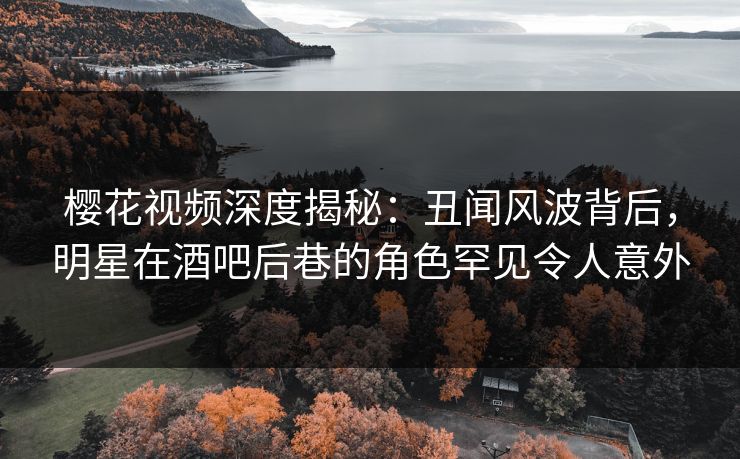 樱花视频深度揭秘:丑闻风波背后,明星在酒吧后巷的角色罕见令人意外 樱花视频深度揭秘:丑闻风波背后,明星在酒吧后巷的角色罕见令人意外