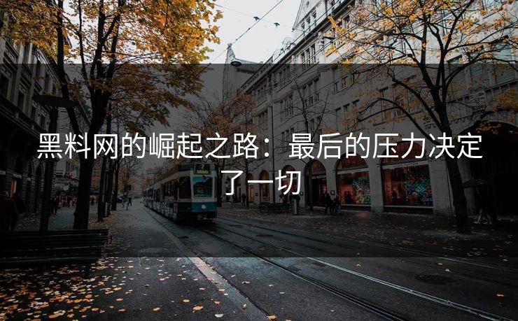 黑料网的崛起之路:最后的压力决定了一切
